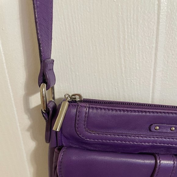 Danier Purple Leather Saddlebag - Picture 9 of 11